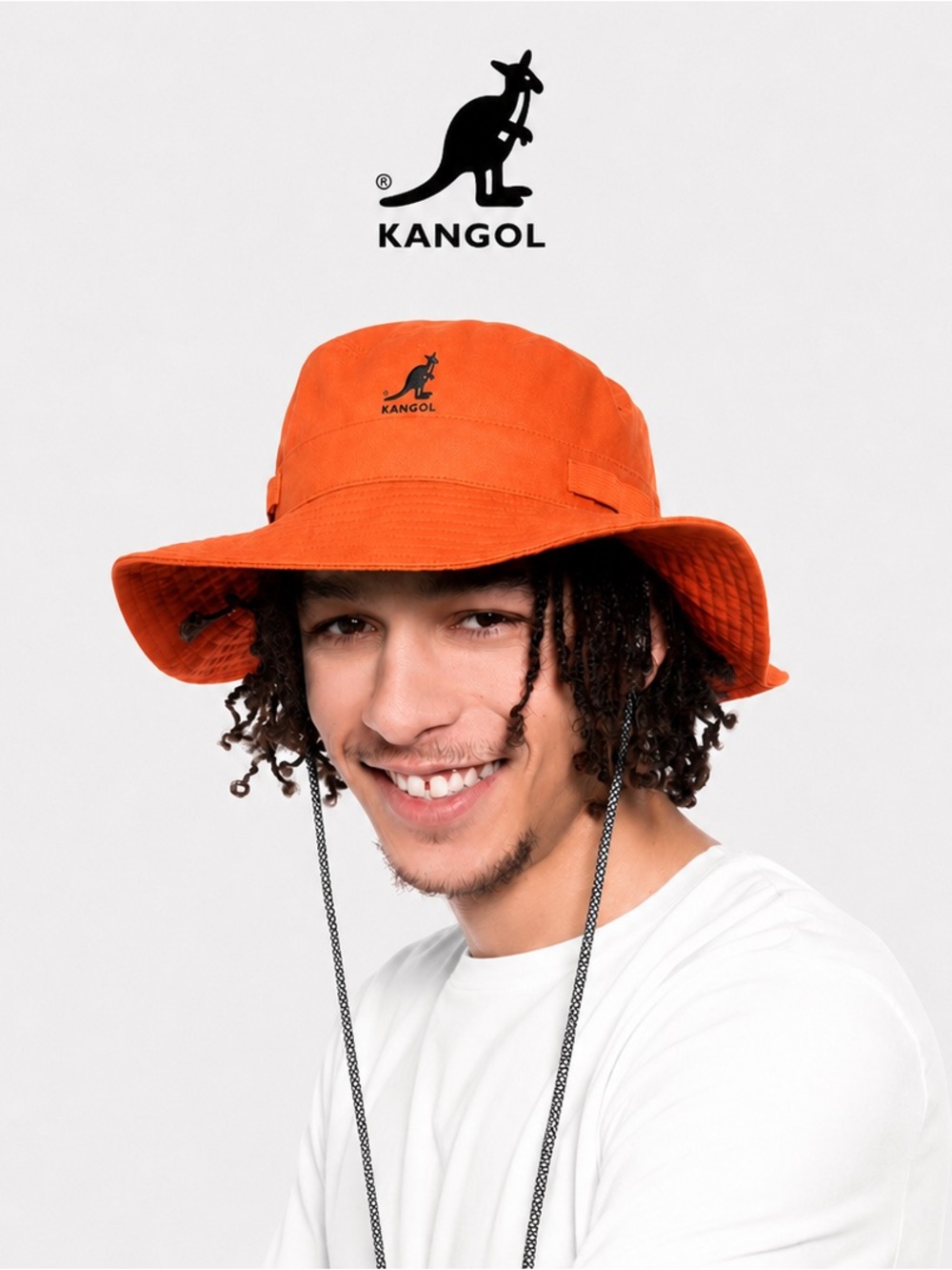 Kangol [L] Utility Cords Wide Brimmed Unisex Bucket/Jungle Hat Electric Kumquat